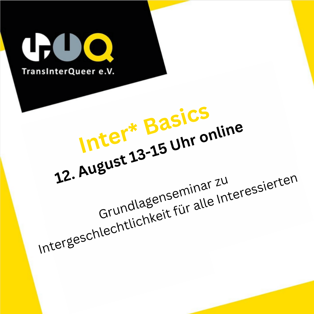 Inter* Basics online Fortbildung am 12. August von 13-15 Uhr